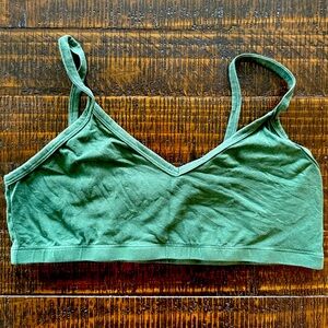 Jungmaven bralette size L large hunter green hemp organic cotton spandex jersey
